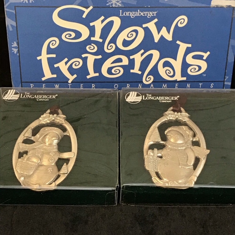 Longaberger Snow Friends pewter ornaments
